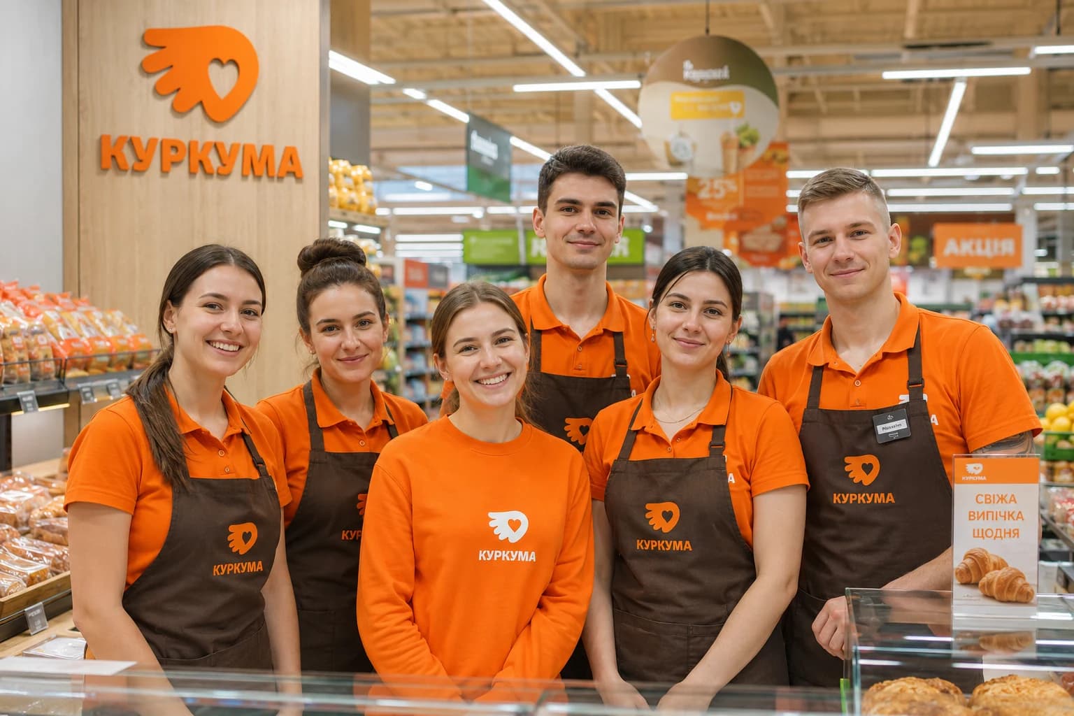 Команда працівників Куркуми в магазині